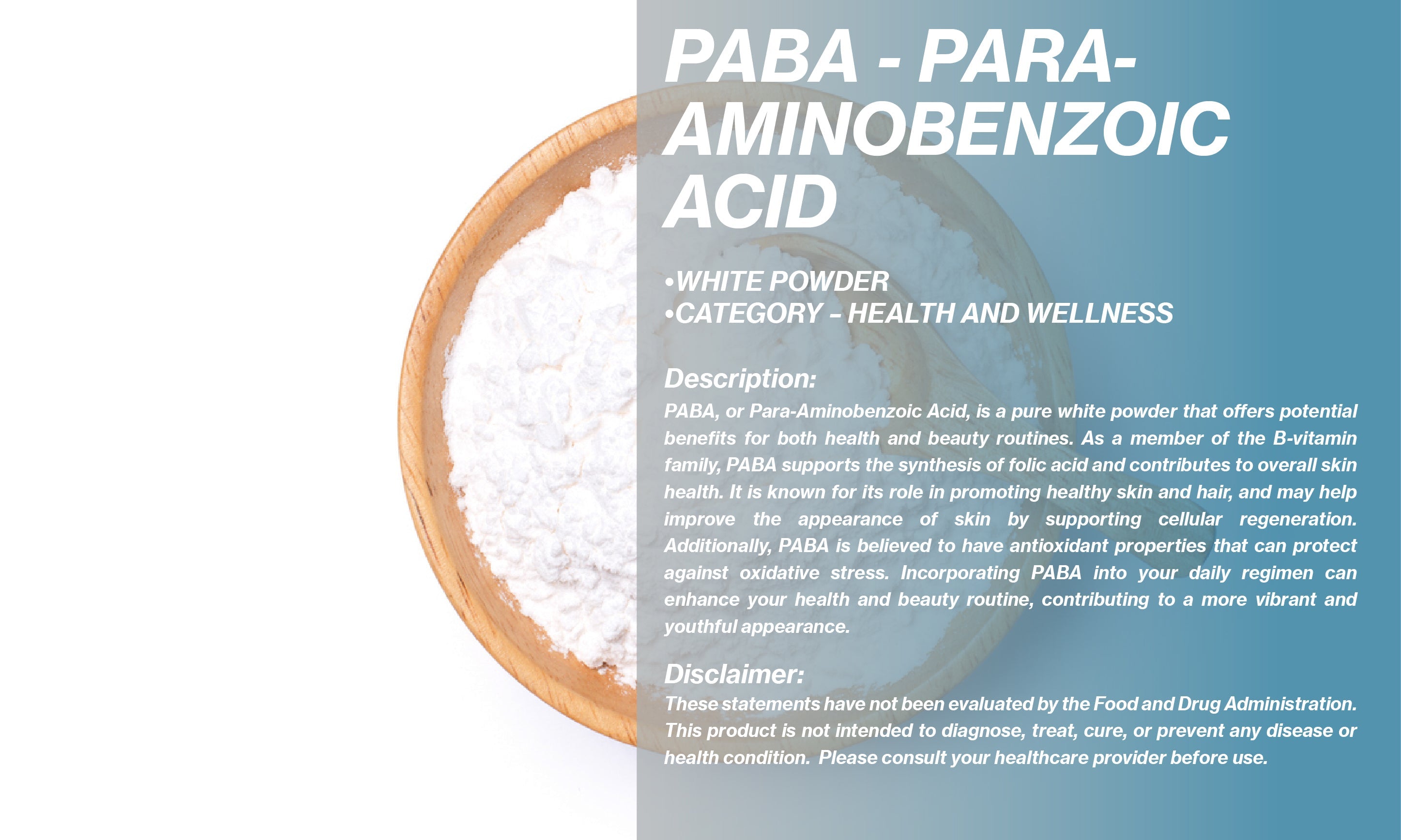 PABA (PARA-AMINOBENZOIC ACID)