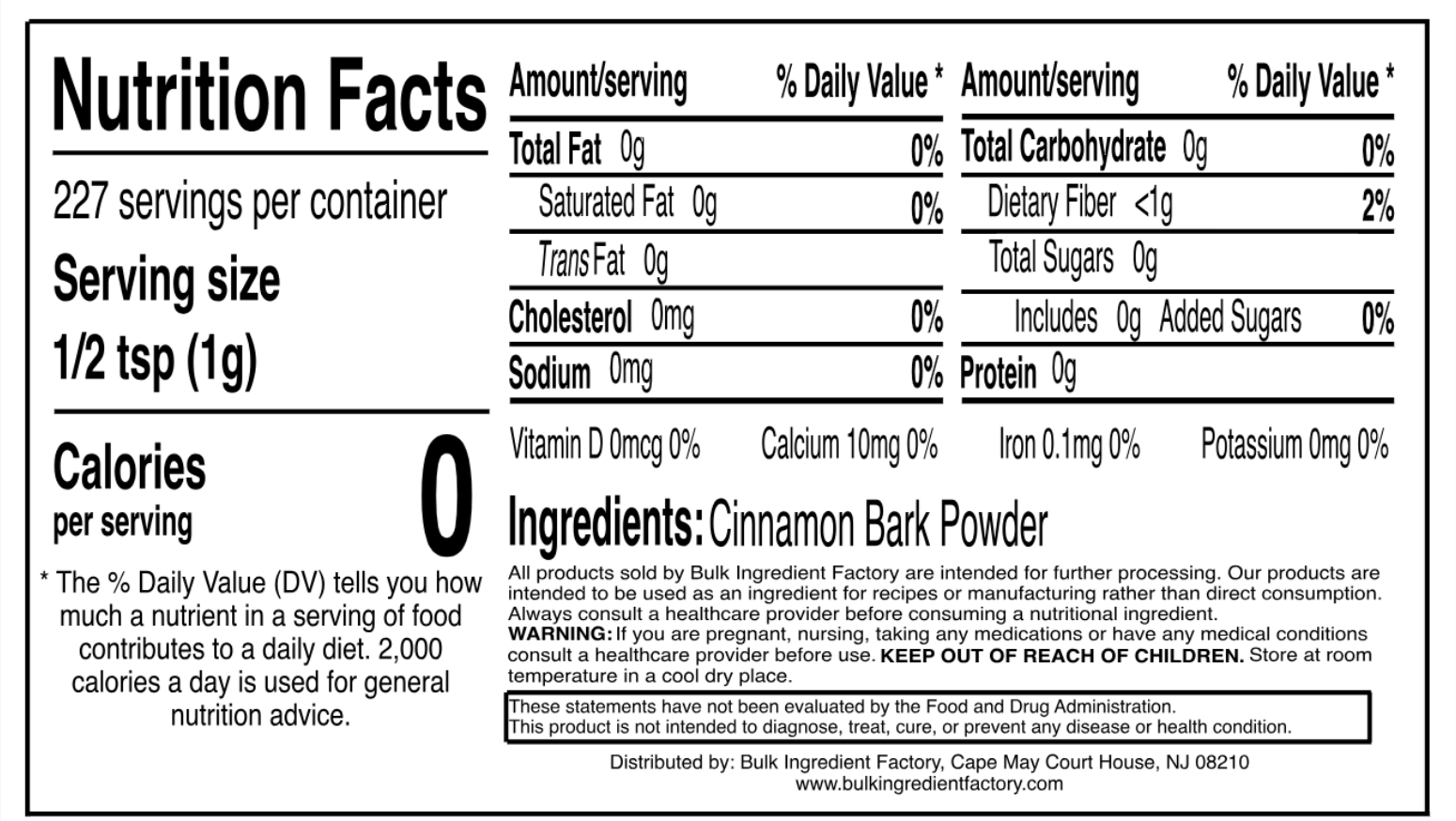 CINNAMON BARK POWDER