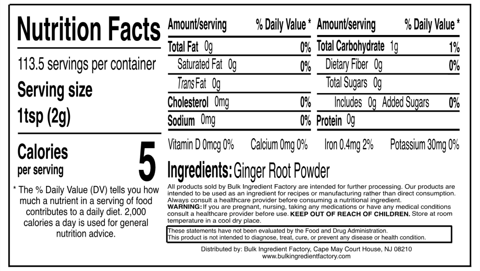 GINGER ROOT POWDER