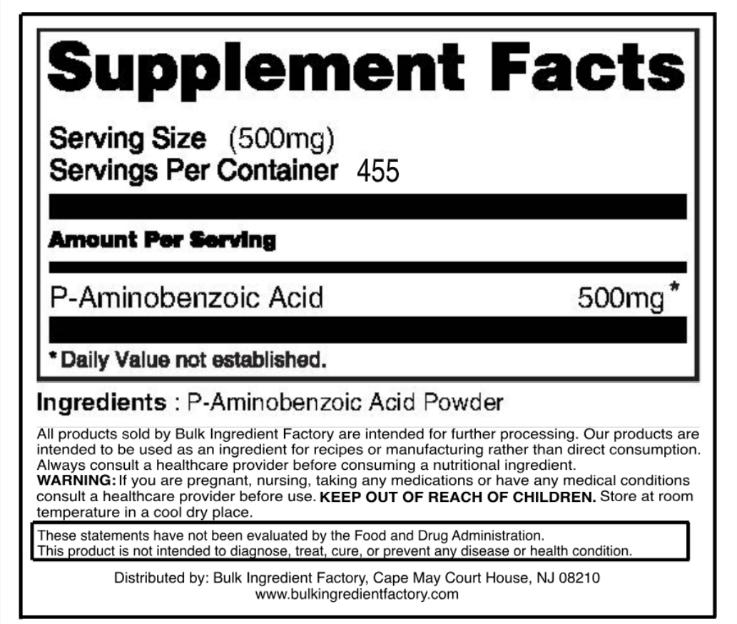 PABA (PARA-AMINOBENZOIC ACID)