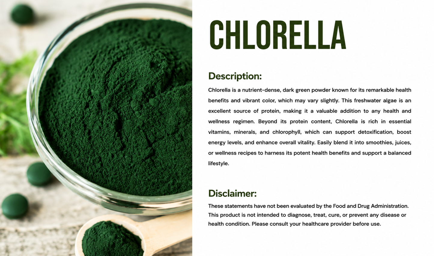 Chlorella powder